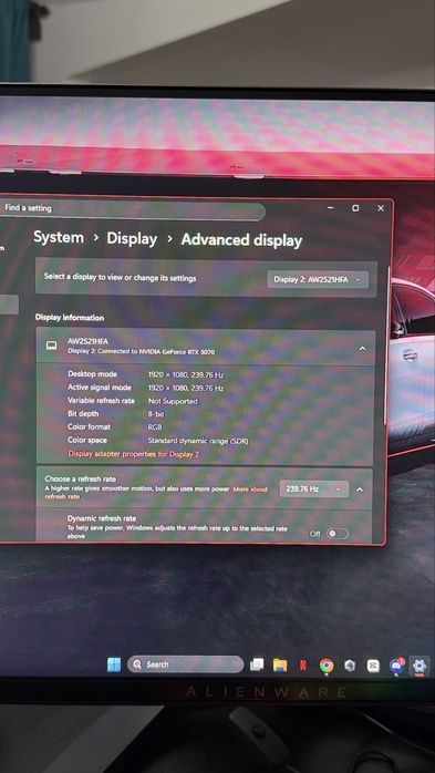 Monitor gaming Asus Rog / Alienware