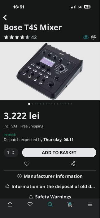 Vand Mixer Bose T4S tonematch