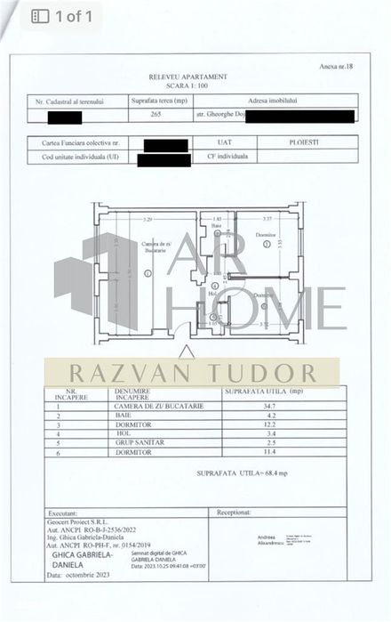 Apartament 3 camere , Gh.Doja , Ploiesti , mobilat complet