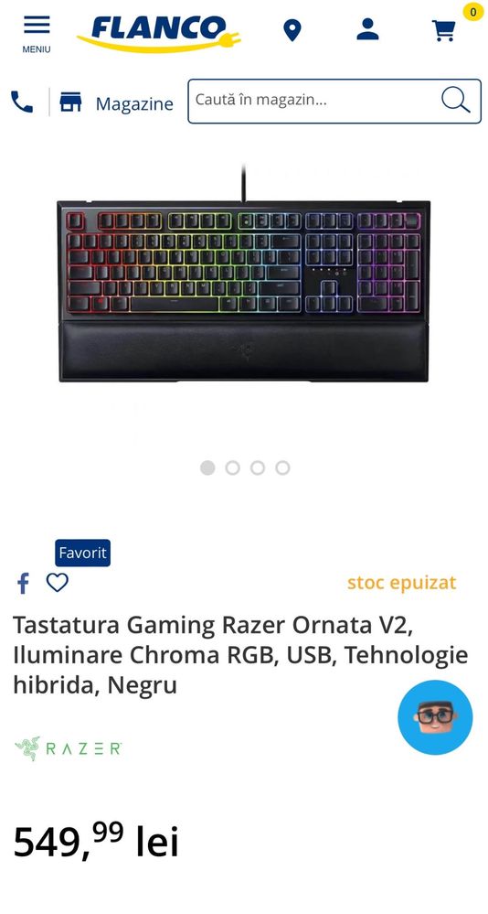 Tastatura Gaming Razer Ornata V2