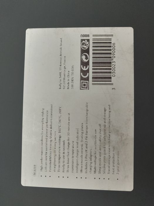 Placă de păr Babyliss 9000U