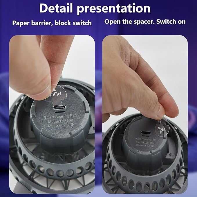 DaMohony Акумулаторен персонален настолен вентилатор с 5 режима