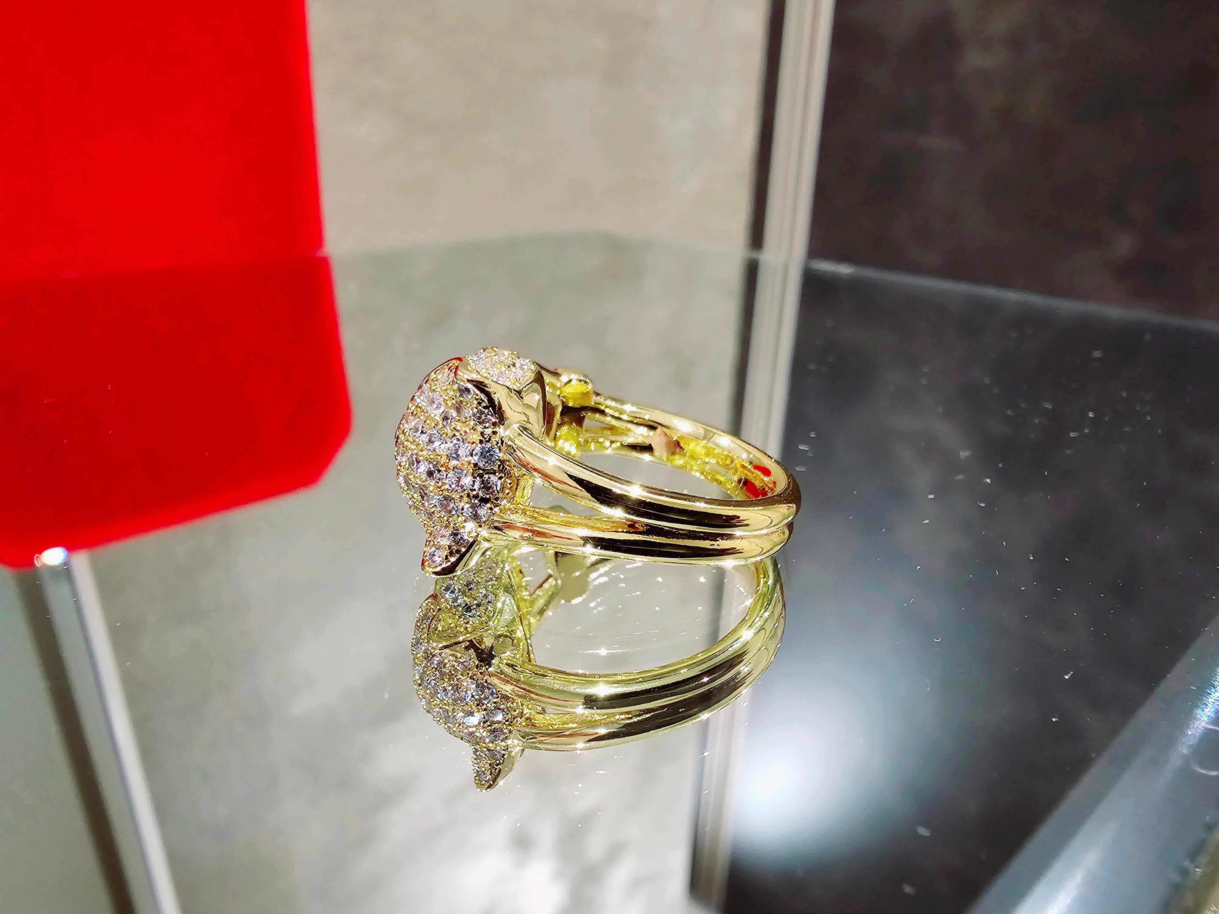CARTIER Panthere de Cartier Gold Paved Head Diamonds Пръстен