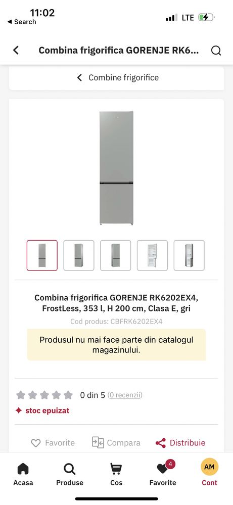 Frigider gorenje combina frigorifica stricata