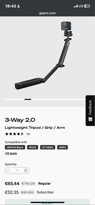 Trepied gopro 3 way 2.0