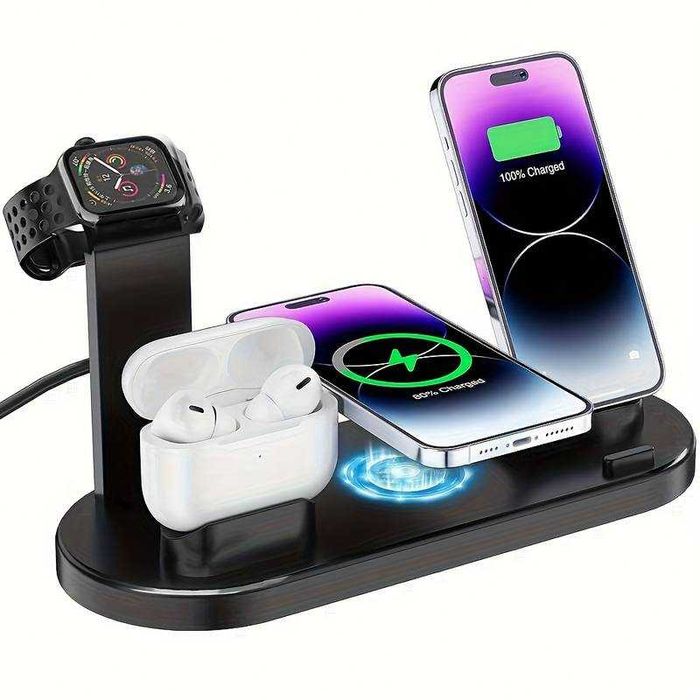 Încărcător wireless cu încărcare rapidă pentru iPhone/iWatch/AirPods