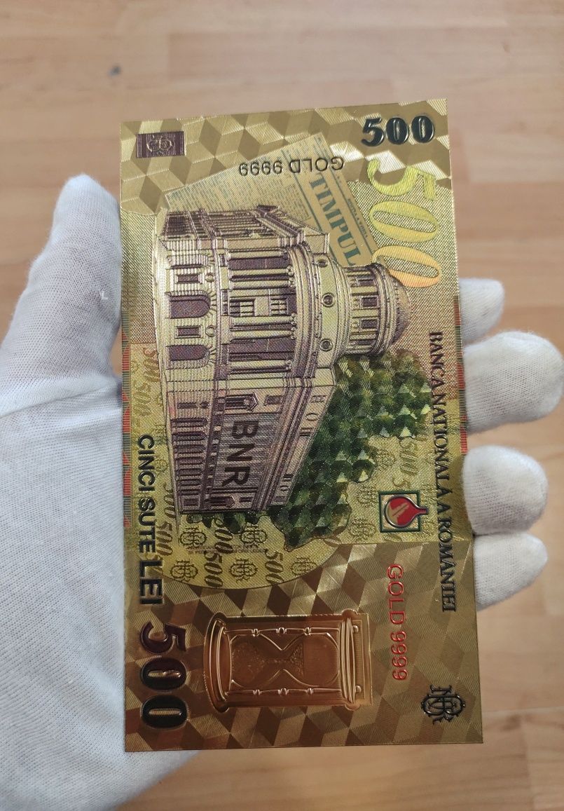 Vând bancnote românești 500 LEI GOLD (souvenir)