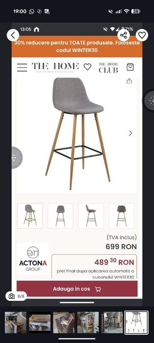 Scaun bar The Home 3 buc