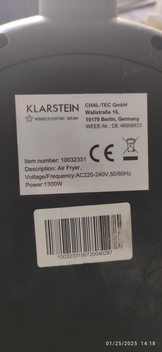Air Fryer Klarstein