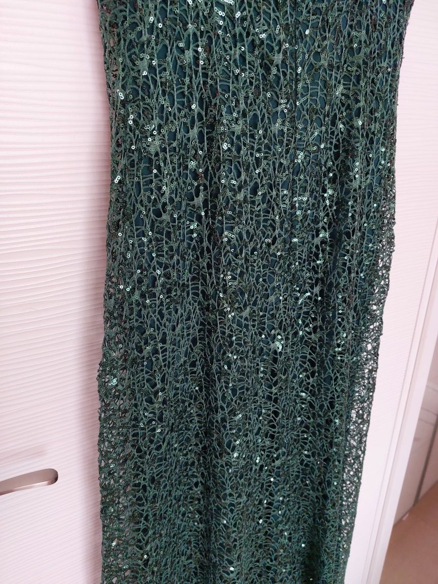 Rochie de seara, verde inchis, măsură 42,