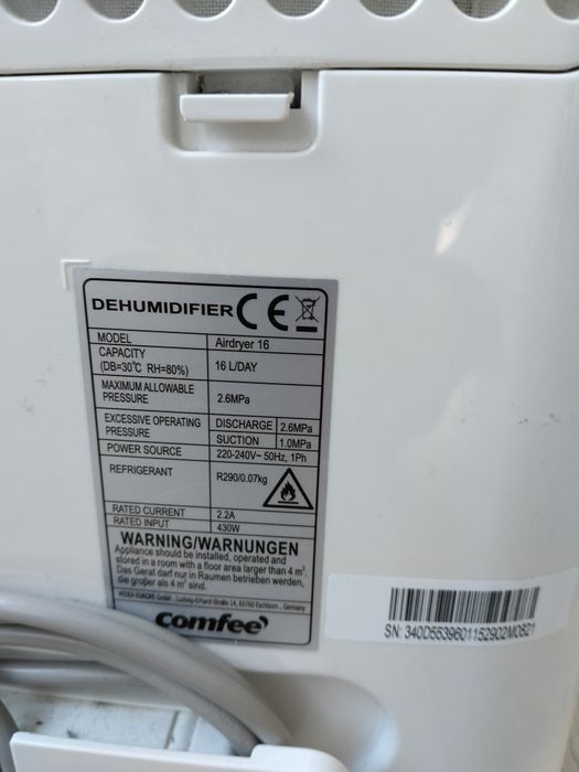 Dezumidificator confee silențios wifi 16l zi 80mp