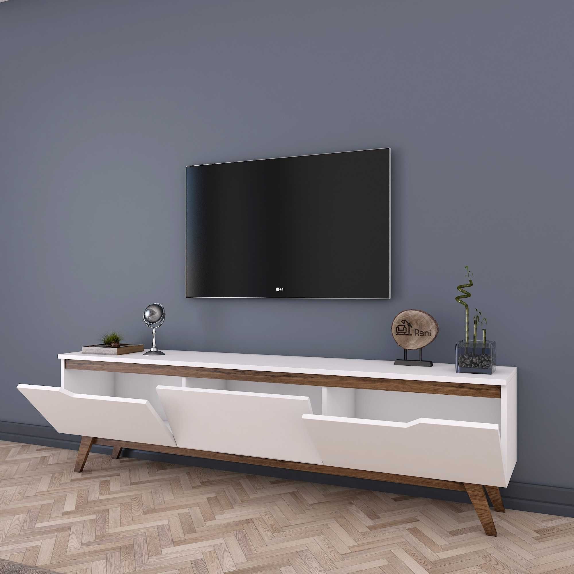 ТВ шкаф Puzzle-home R794, ПДЧ, Бял-орех