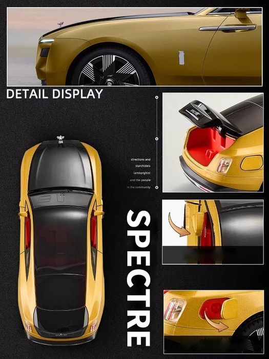 Macheta auto jucarie Rolls-Royce Spectre, metalica, noua 1:24