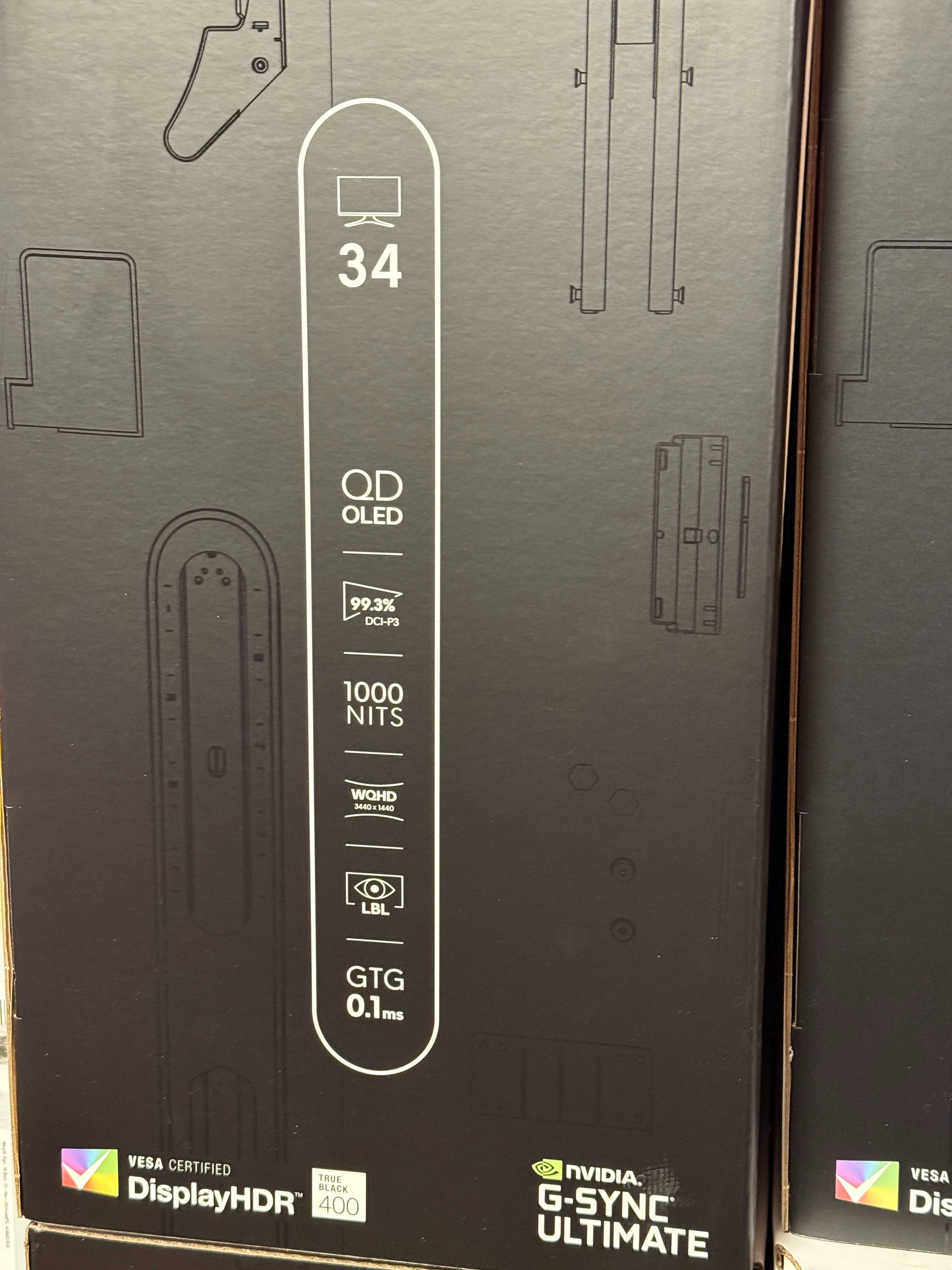 Monitor OLED Curbat Alienware 34-inch G-Sync 175Hz 0.1ms 1000nits 3Ani