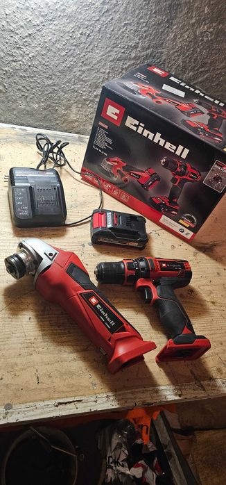 Einhell комплект винтоверт ъглошлайф