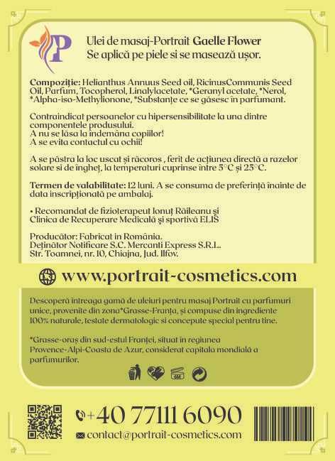Ulei De Masaj Profesional marca Portrait Gaelle Flower