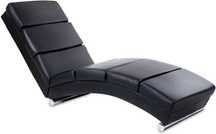 *Canapea tip sezlong, Piele Artificiala Neagra