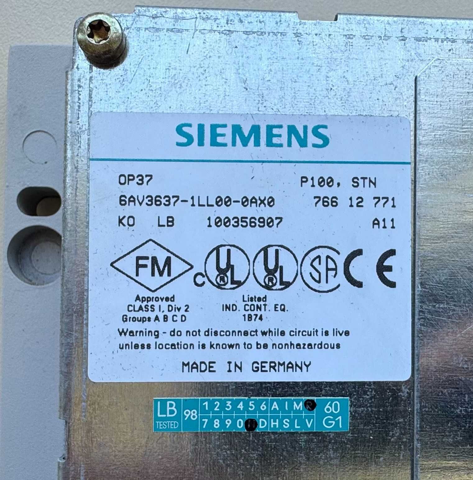 Операторски панел Siemens OP37 6AV3637-1LL00-0AX0
