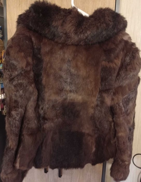 Естествено Кожено палто- късо