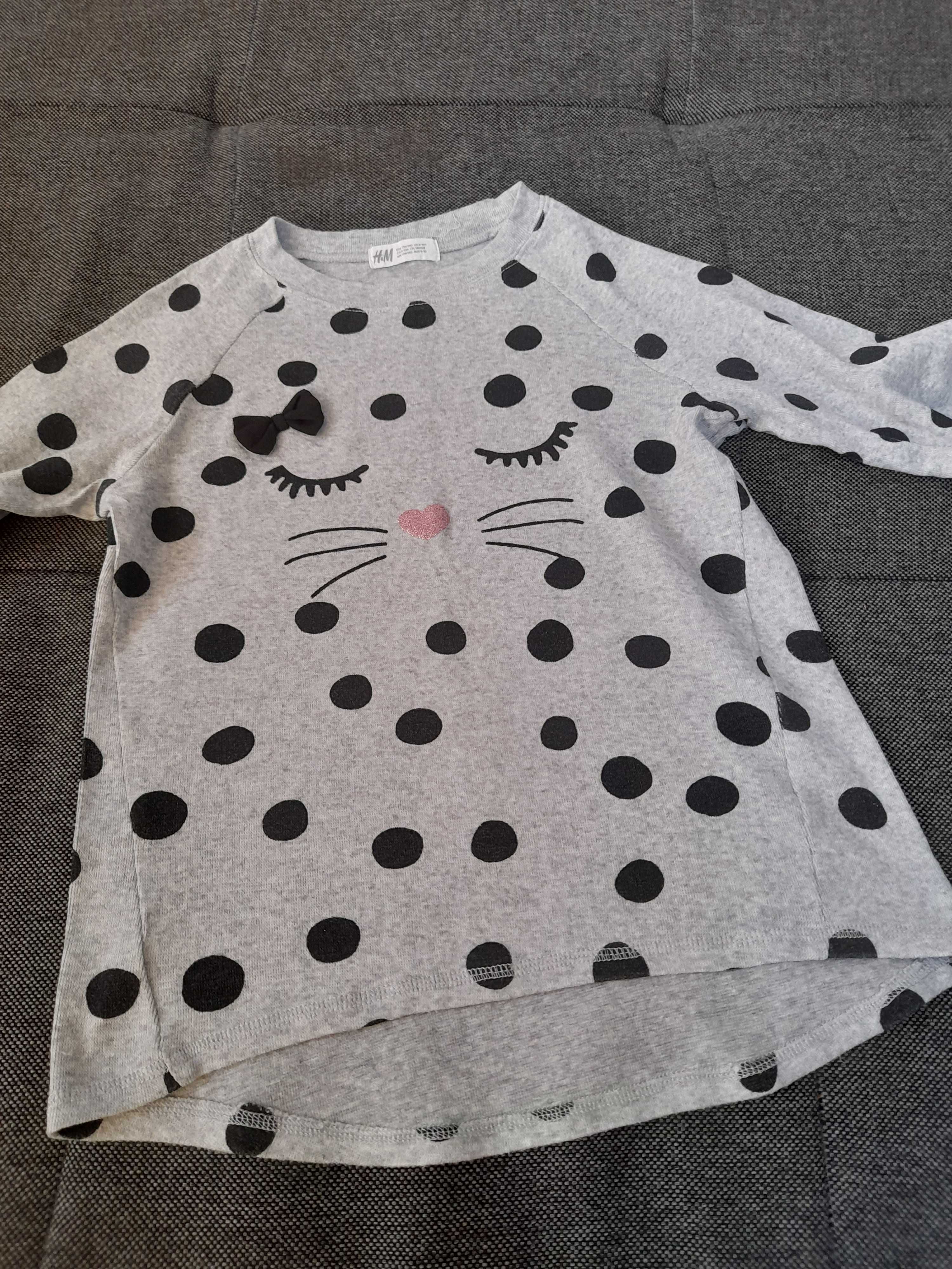 Vand bluza fetita H^M mas.134/140 pentru 8-10 ani/pisicuta/buline