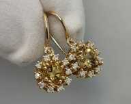 Cercei aur galben 14k citrin și zircon natural