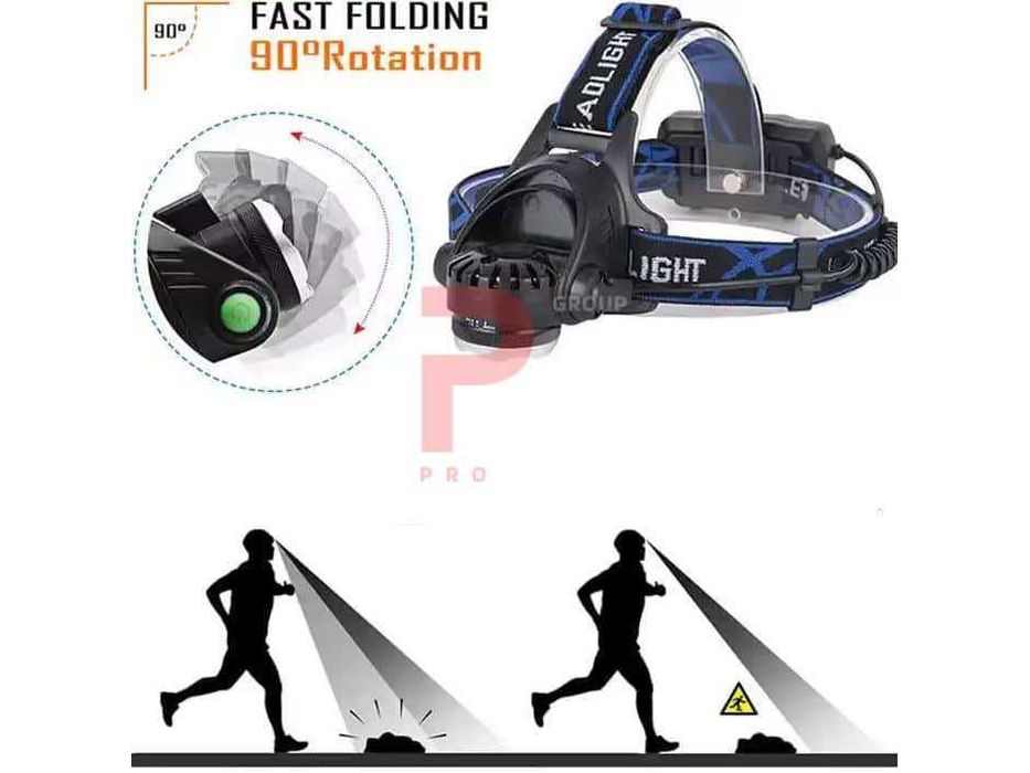 Lanterna frontala,5 LED moduri de iluminare