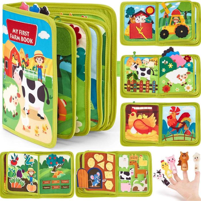 Carte Montessori, Jucărie senzorială educativa pentru copii 1-4 ani