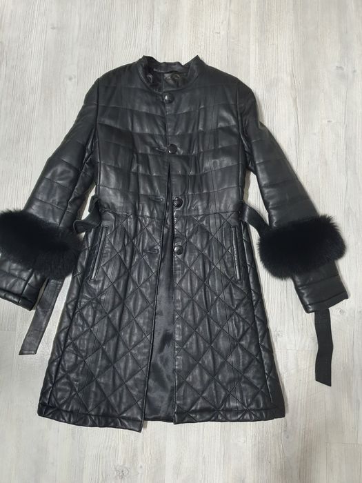 Palton din piele și blana naturala CCM Boutique