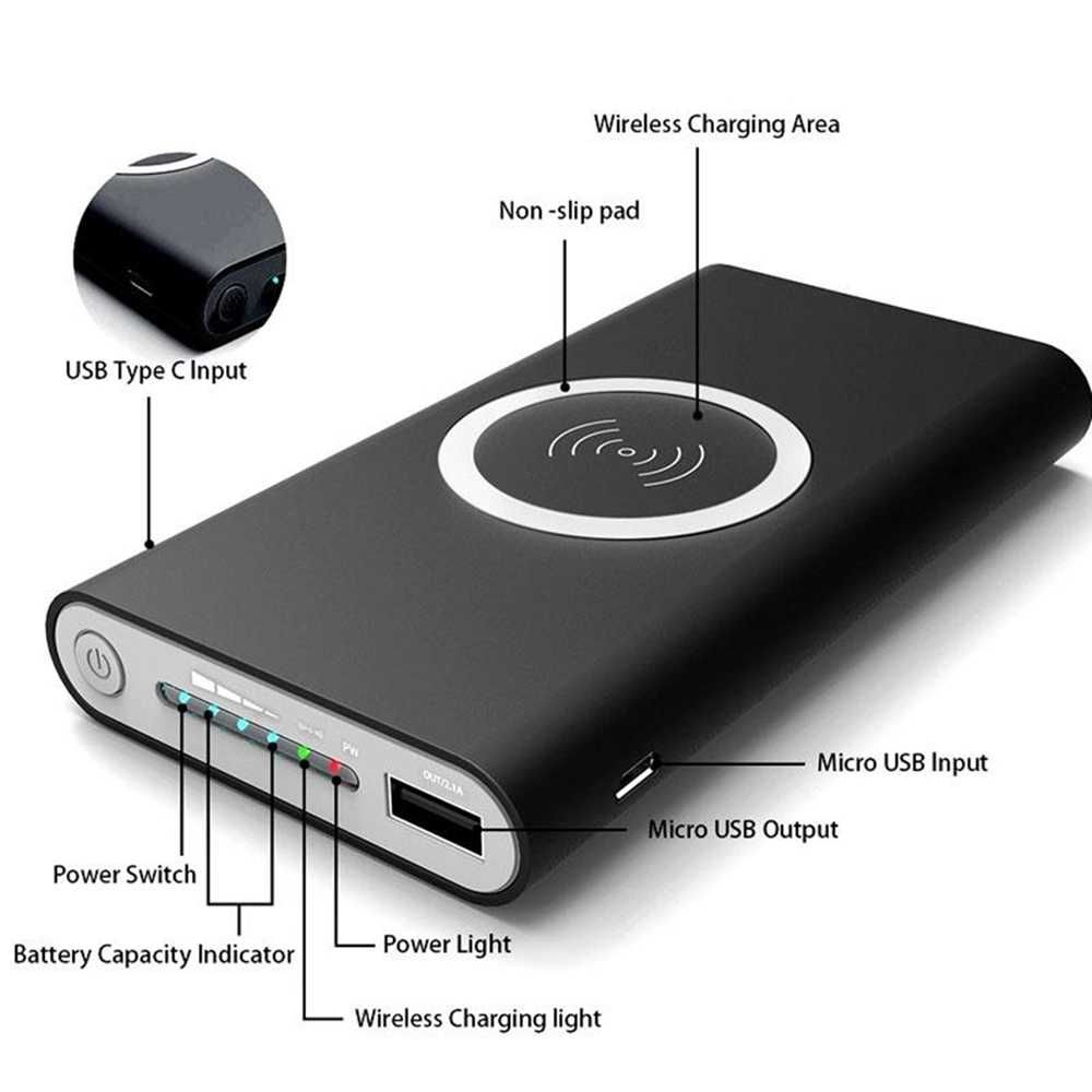 Външна батерия Power bank възможност за Qi безжично зареждане