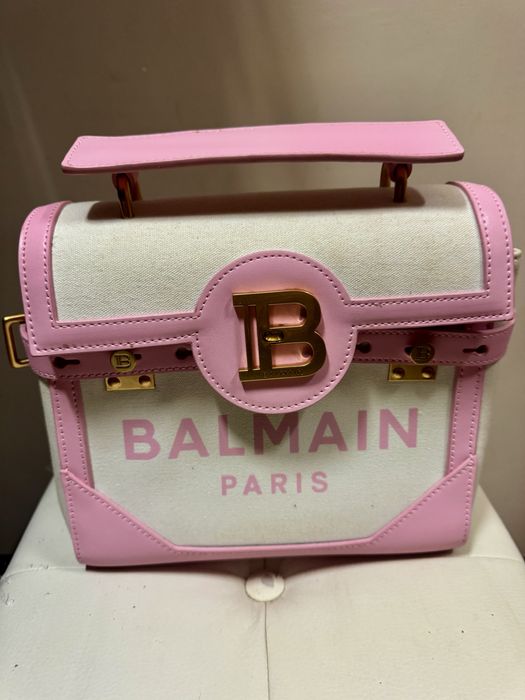 Чанта Balmain, розов цвят без дълга дръжка, естествена кожа