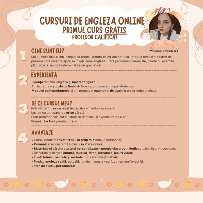Meditații Engleză ONLINE - Primul curs gratuit - Profesor calificat
