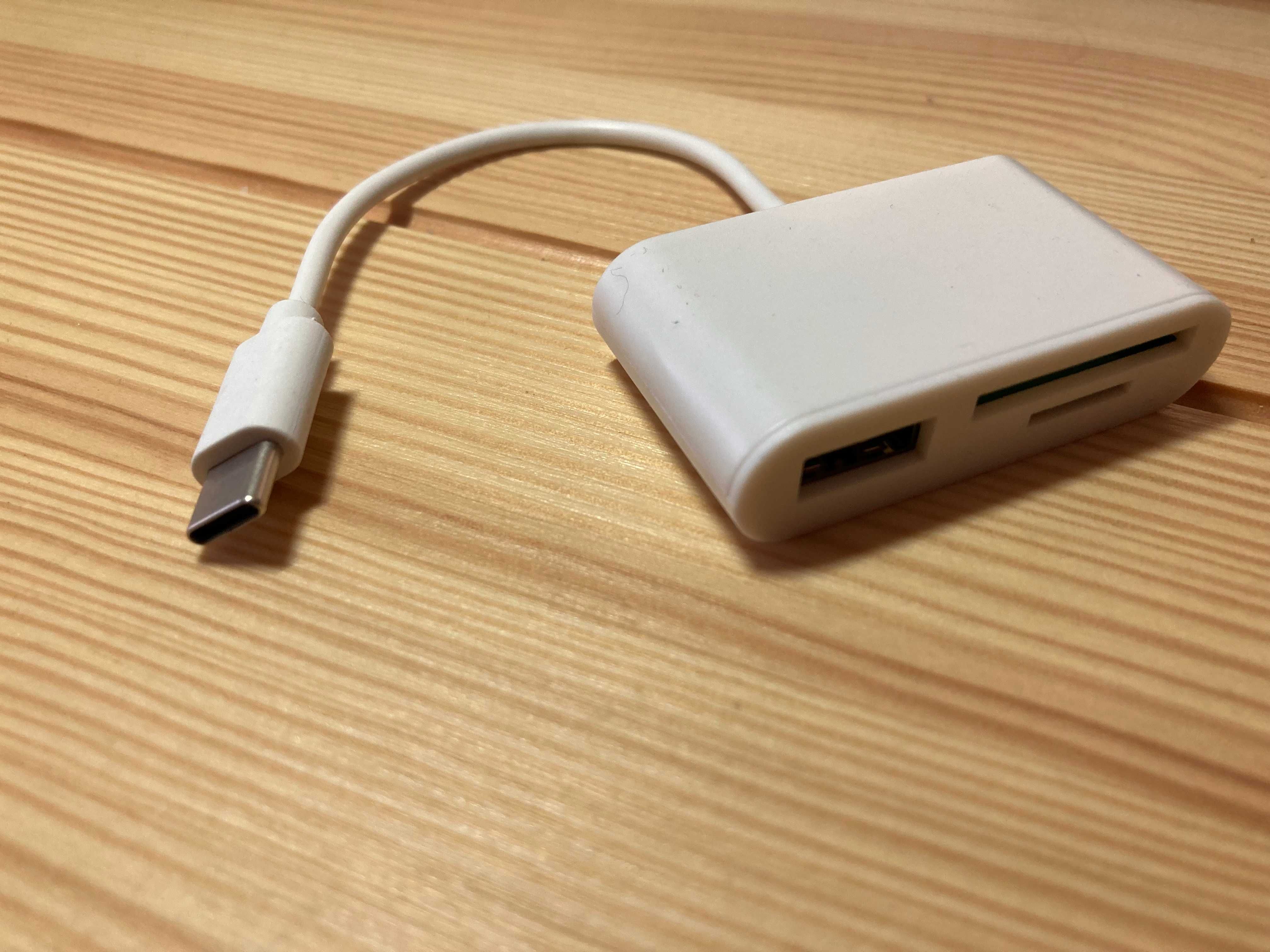 USB Type C адаптер с SD/TF четец на карти за Macbook и Смартфон