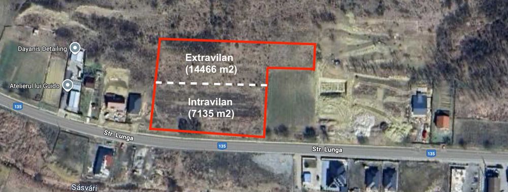 Teren de vânzare Livezeni cu deschidere 110 m la drum principal.