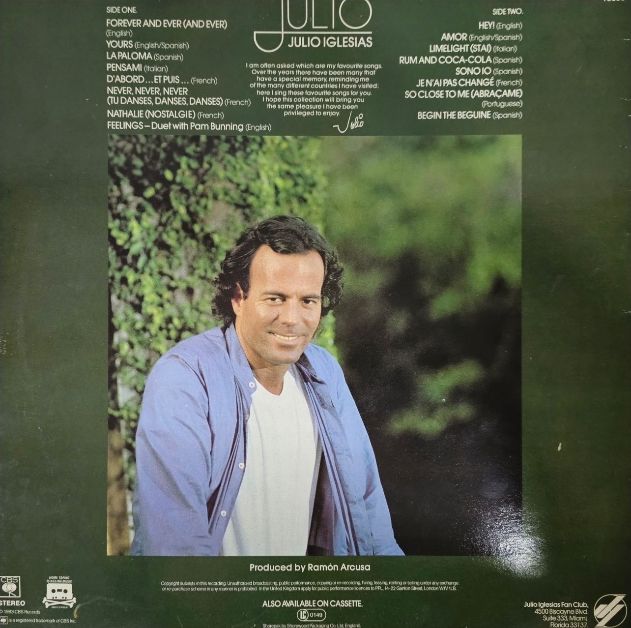 Грамофонна плоча - Julio Iglesias - Julio - Mint качество