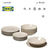 Set 24 piese farfurii IKEA Fargklar bej NOU