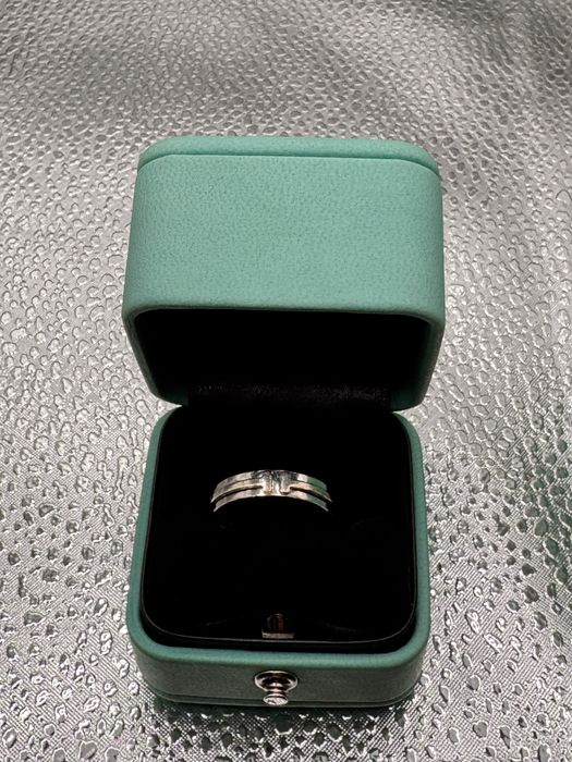 Inel Tiffany & Co aur alb cu rose