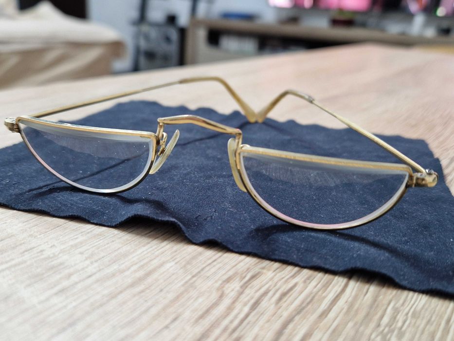 Ochelari vintage,ALGHA 20,suflati cu aur 12K, Fabricati în Anglia,1950