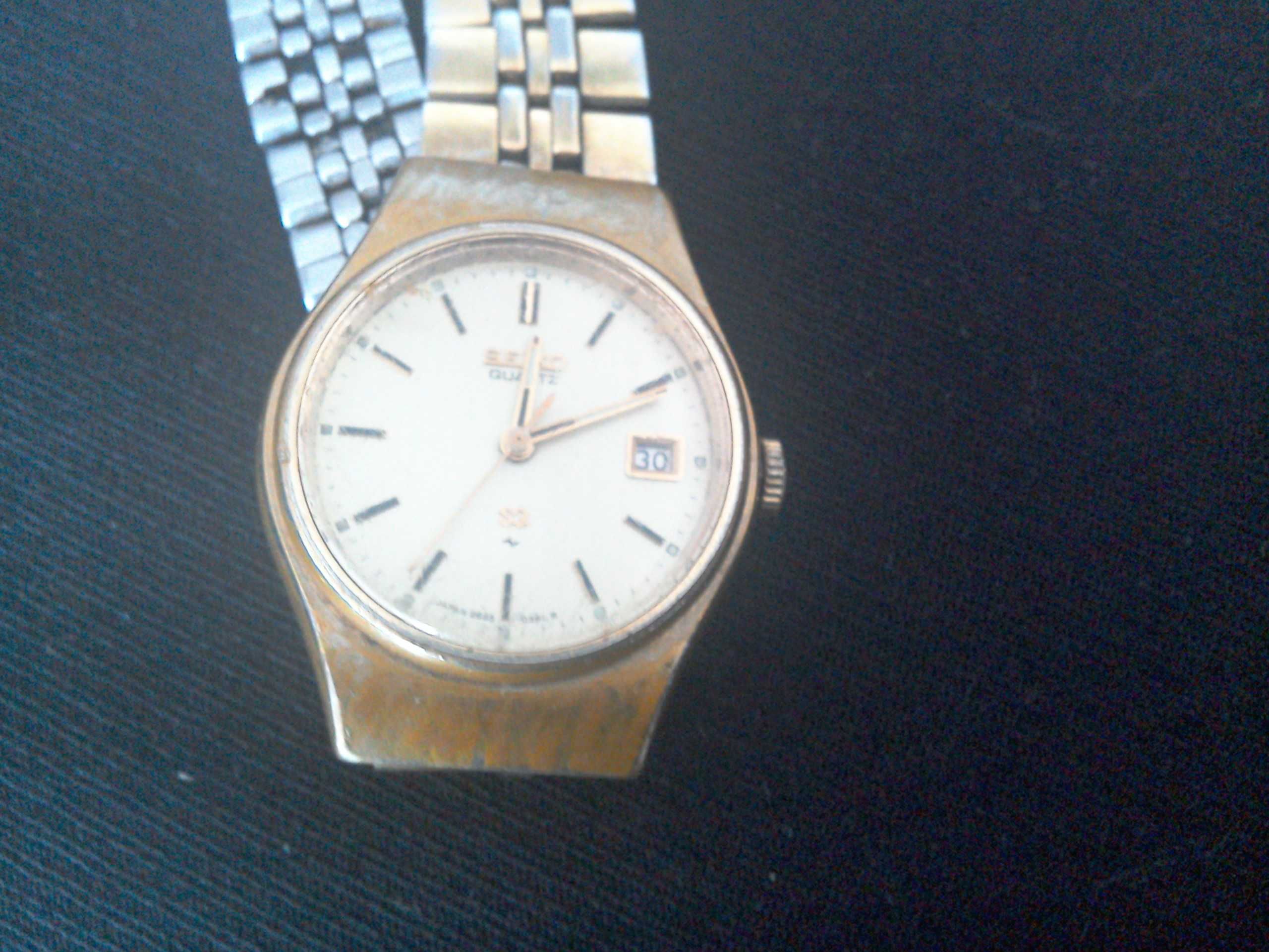 PROMOTIE-Ceas original Seiko, damă, quartz, dată, geam safir -  90 lei