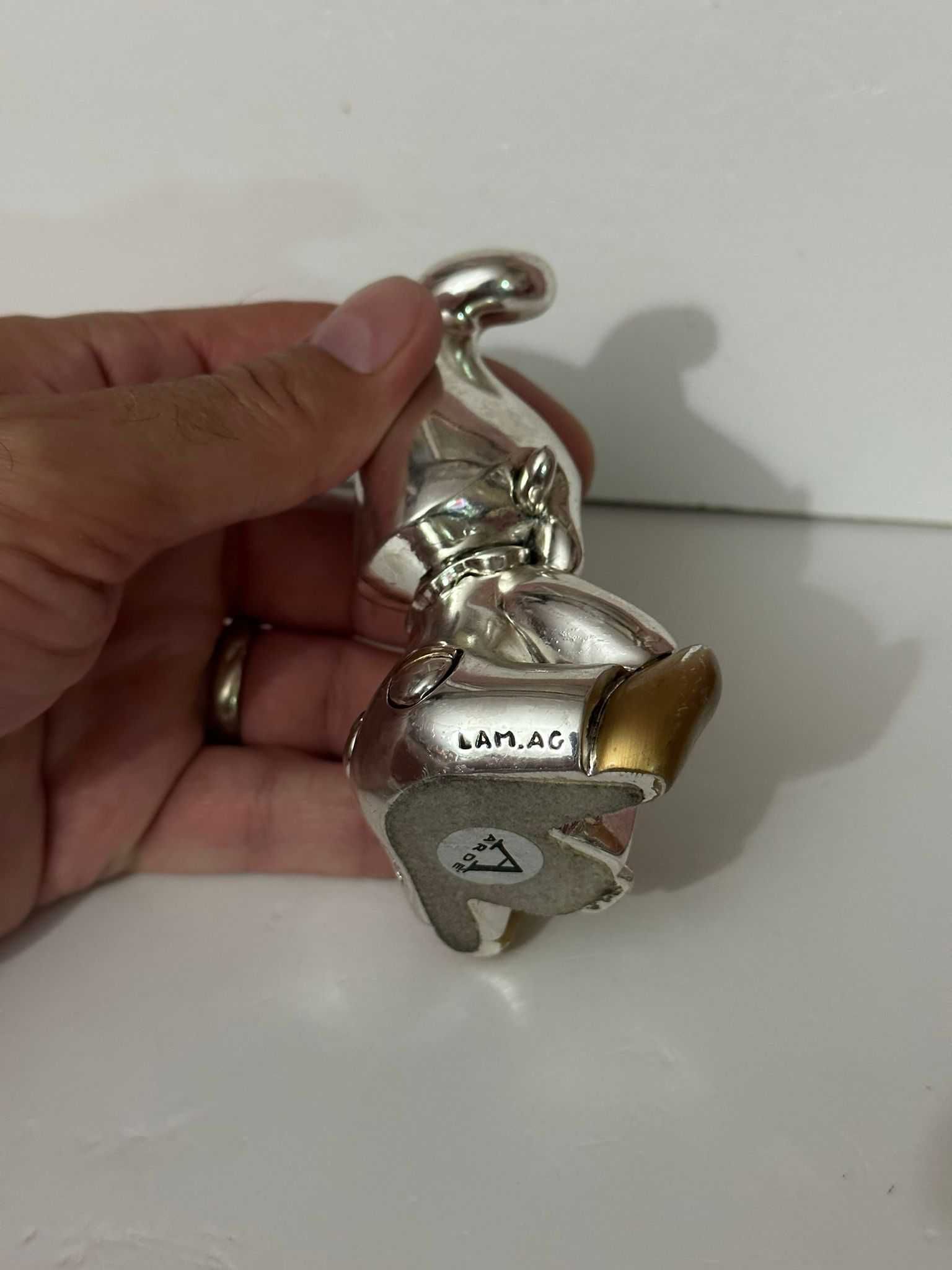 MINIATURA STATUETA Laminata ARGINT 925 - Fetita cu Casuta - ARDE !