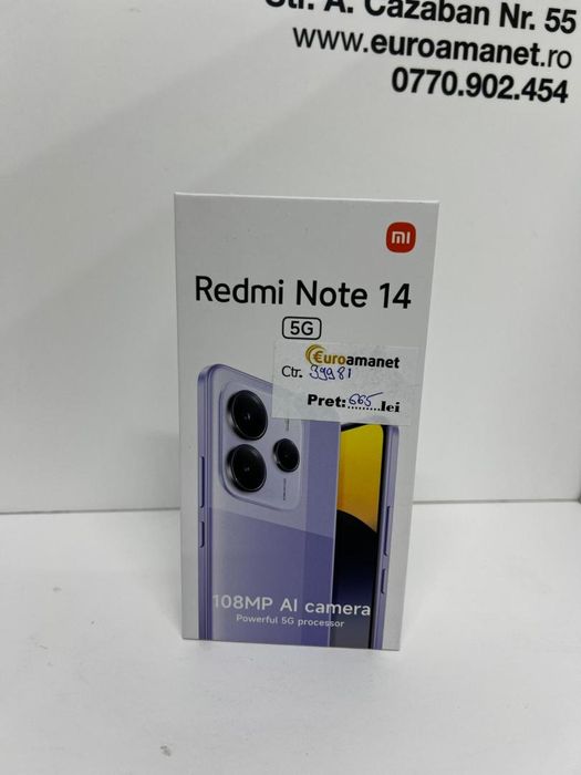 Telefon mobil Xiaomi Redmi Note 14, 8GB RAM, 256GB, Sigilat -I-