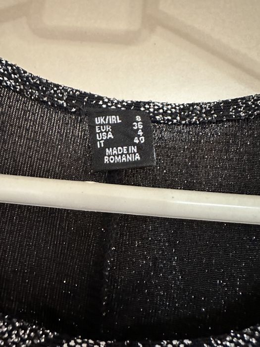 Rochie neagra cu insertii argintii S 36