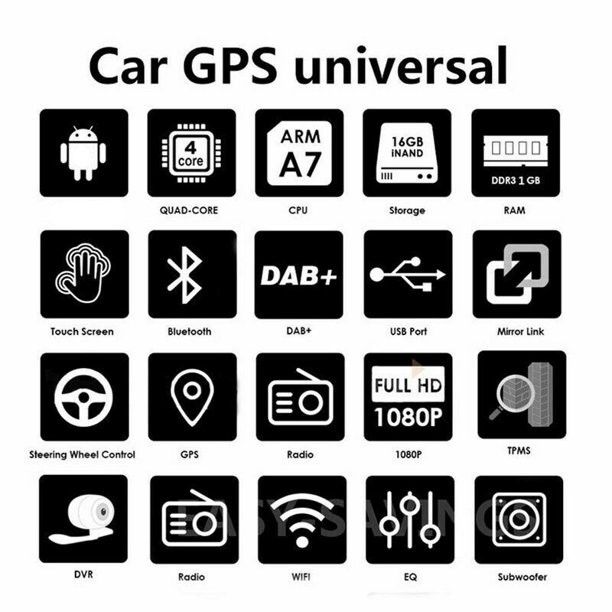 Navigatie GPS Android 2DIN - Wifi, Bluetooth, USB, 7" CARPLAY 1/2/4GB