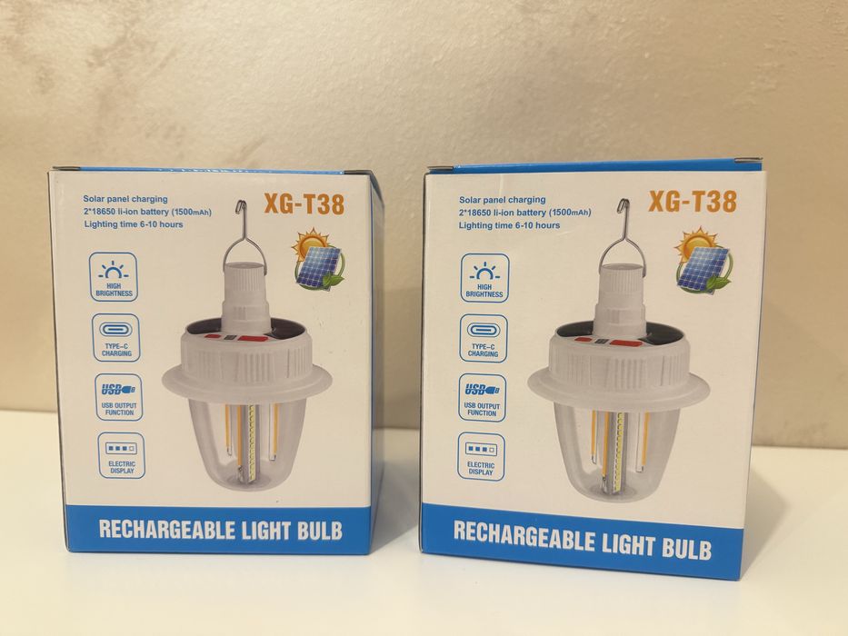 Lampa solara Camping cu acumulator, 3x LED, 57x SMD, 6 led x RGB