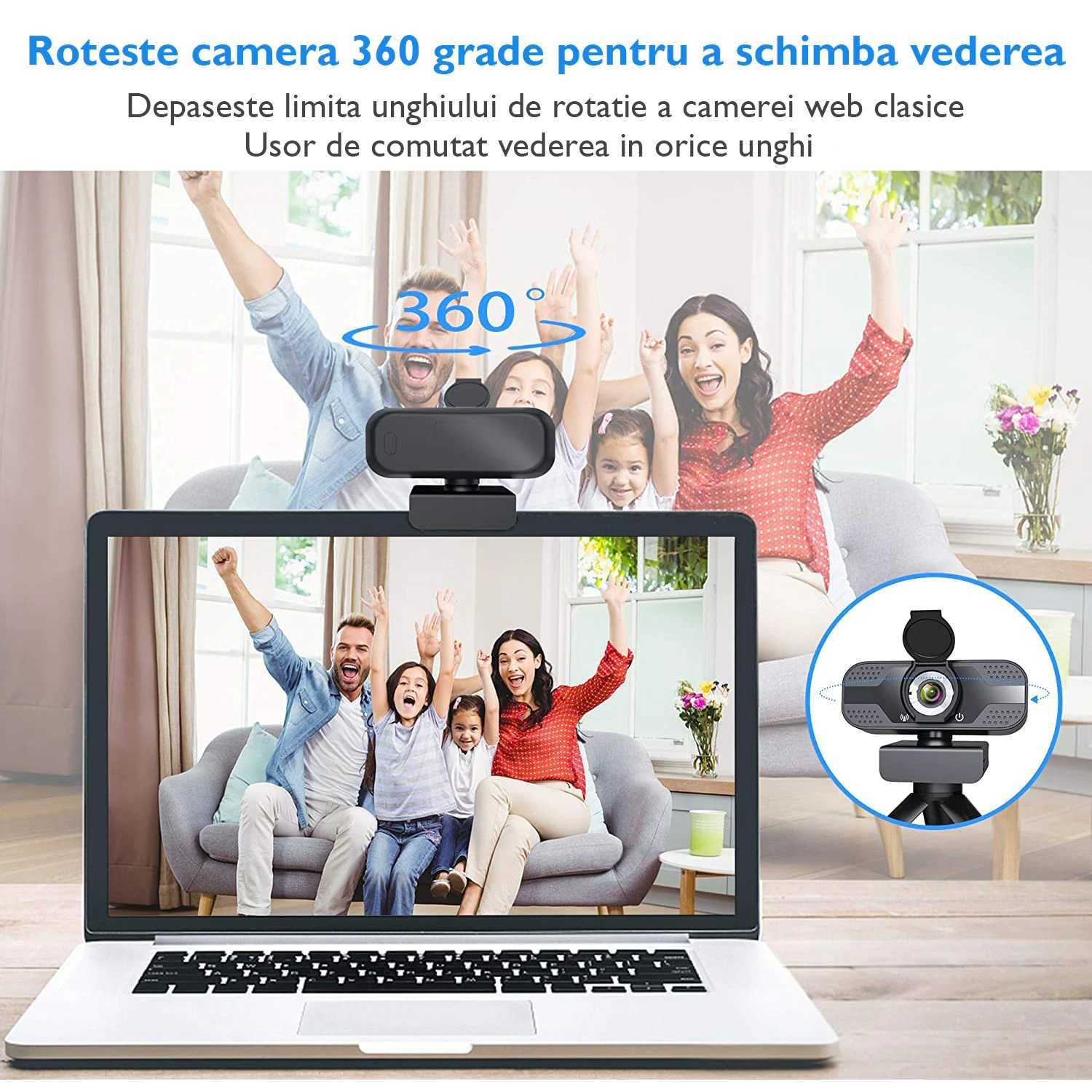 Camera Web, WOWSTEP®, S500 PRO Full HD, 1920 x 1080p, 360°, Tripod