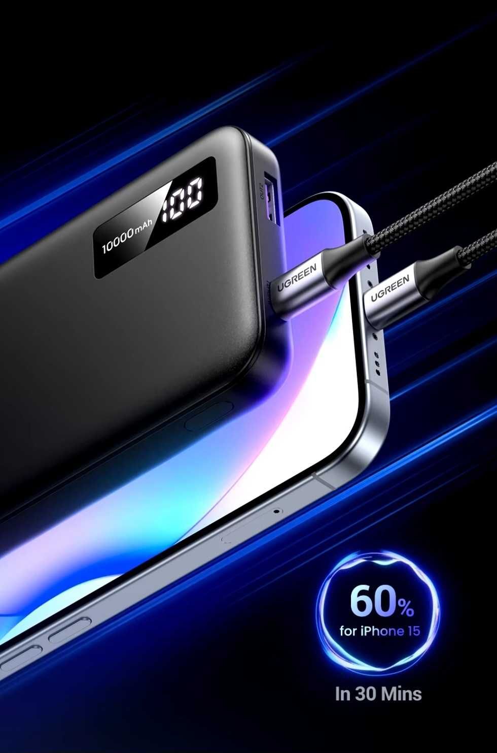 Ugreen PB311 mini Power Bank 10000mAh PD 20W + 22.5W QC3.0 iPhone 16