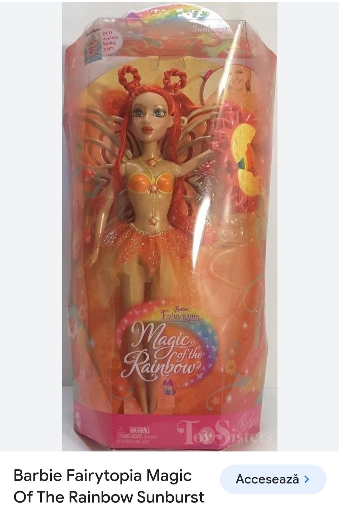 Papusa Barbie Fairytopia Magic, Tinkerball, Clopotica, haine origina