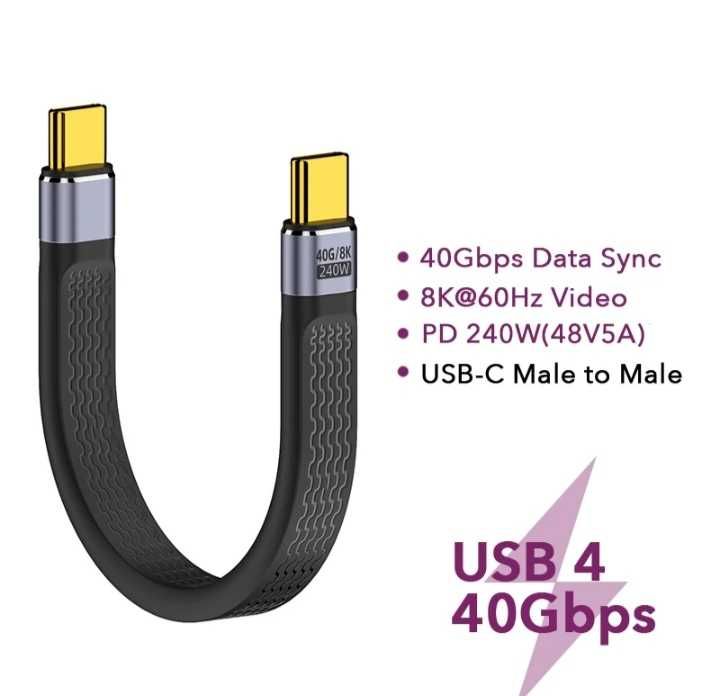 Thunderbolt 3.0, USB 4, Type C, 40 Gb, 240 W