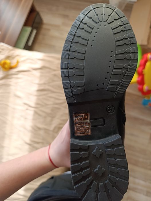 Естествена кожа ботуши / чизми с дантела отгоре