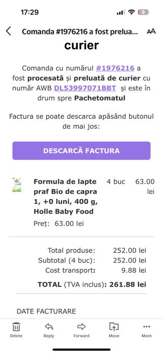 Hole lapte praf bio capra 0-6 luni
