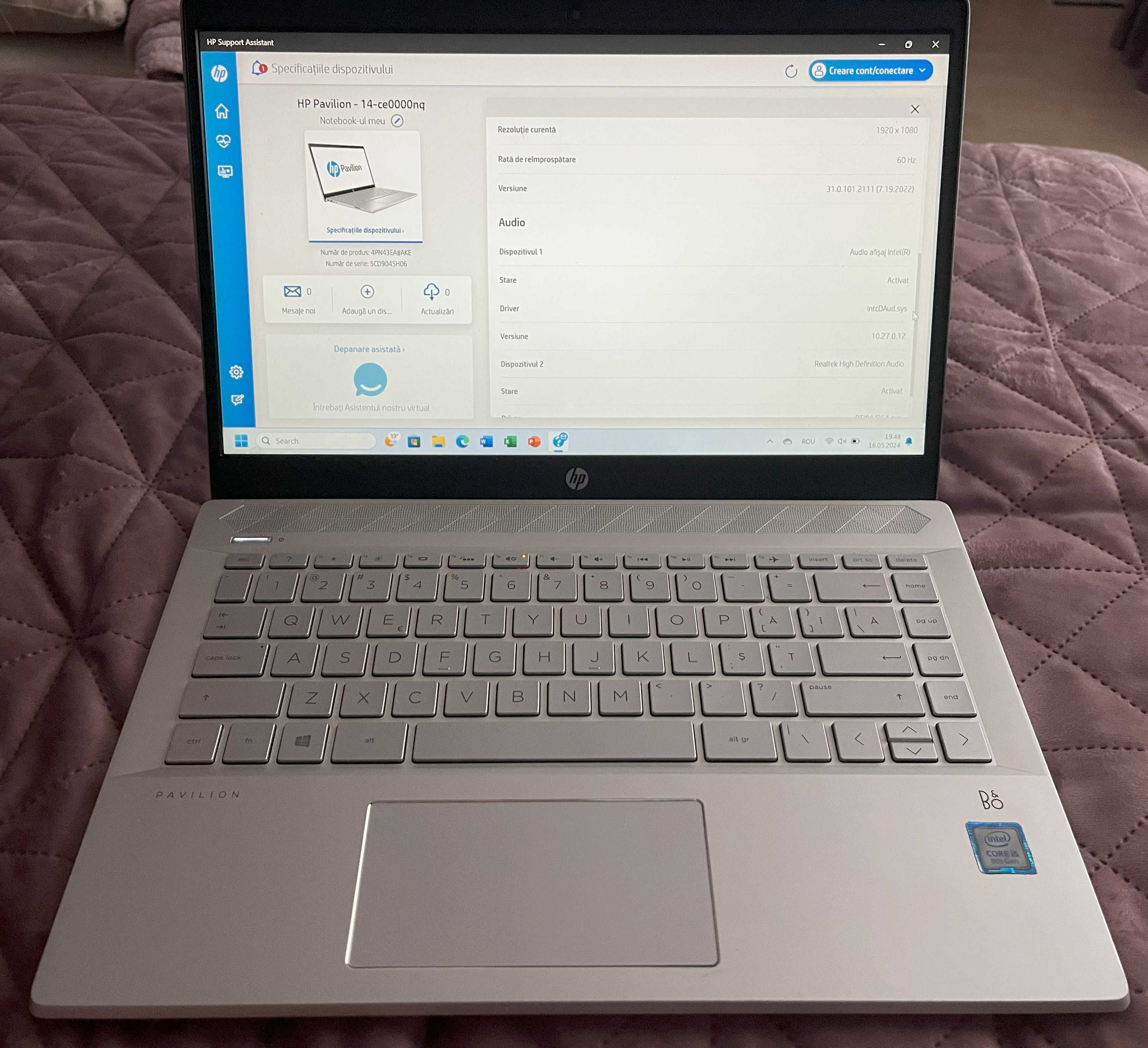 Laptop HP Pavilion 14 Silver I5 8250U 8GB DDR4 250GB SSD NVMe M2